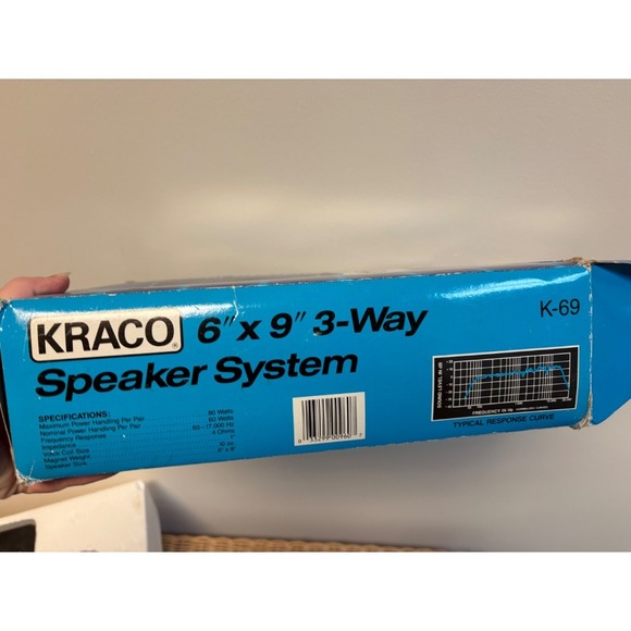 KRACO‎ 6x9" Car Speakers 3-Way System 80 Watts Max Power Vintage - Picture 2 of 11